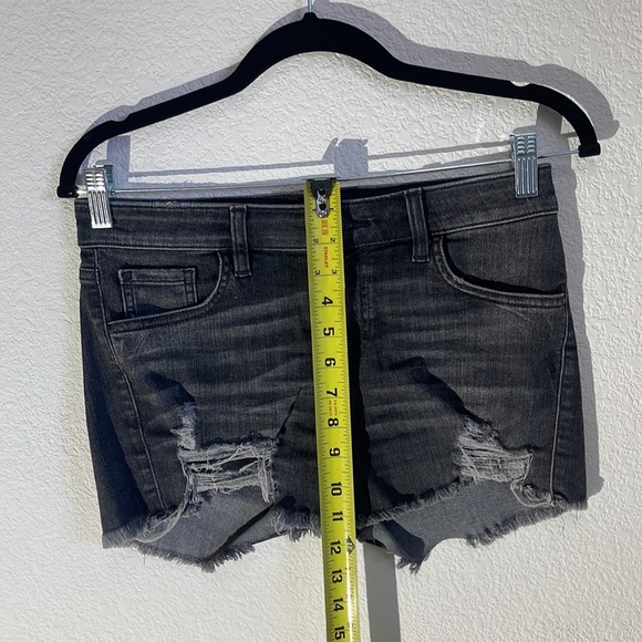 Guess Black Washed, Distressed Denim Short 
Style # W7FD10R2FN0 - Picture 4 of 7